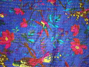 Recién llegado, edredones de trabajo Kantha de algodón hechos a mano, bloque de costura a mano, colcha Floral impresa, edredón bohemio Vintage indio - Product Image 6