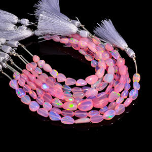 Opale éthiopienne dégringolée perles lisses pierre précieuse d'opale de feu Flashy rose pour la fabrication de bijoux perles d'opale - Product Image 2