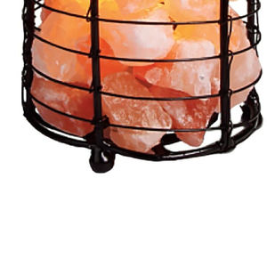 Lámpara de cesta de hierro de sal del Himalaya Natural OEM de alta calidad 100% puro personalizado forma de medio corte hermosas artesanías naturales - Product Image 2