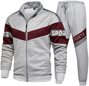 Conjunto Deportivo para Hombre, Sudadera con Cierre y Pantalones Jogger de Forro Polar, Diseño Color Block, Ropa Deportiva para Otoño e Invierno - Product Image 2