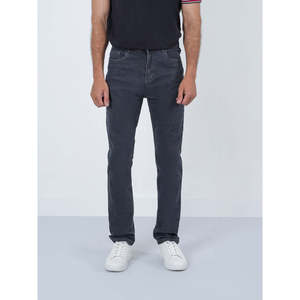 Jean en denim décontracté AIRI coupe slim avec logo personnalisé, brodé, délavé, taille mi-haute, style droit avec motif imprimé pour toutes les saisons - Product Image 1