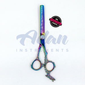 Tijeras de Peluquería Curvas Portátiles de Acero Inoxidable Color Arcoíris de Lujo Dragon para Perros y Gatos, Diseño para Diestros - Product Image 6
