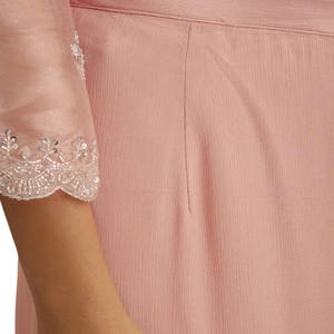 ชุดลูกปัด Dana แบบตัดจากทิชชู่สีพีชพร้อมลายปักสำหรับงานเลี้ยงเจ้าสาวในงานเทศกาลและโอกาสพิเศษ - Product Image 5