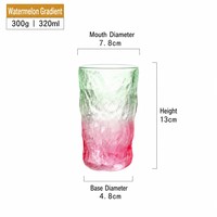 Mug à eau en verre au design artistique moderne OEM, 275 ml, 320 ml, tasse à café dégradée givrée pour la maison et le bar