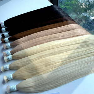 Precio al por mayor Extensiones de cabello a granel Sedoso y sin derramamiento Doble ahogamiento 100 gramos Colores claros 14 pulgadas - Product Image 1
