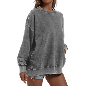 Sudadera de invierno con lavado ácido personalizada de tendencia 2025 para mujer OEM ODM sudaderas con capucha transpirables antipilling para mujer - Product Image 4