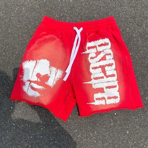 Alta calidad Vintage algodón Terry Prining alta personalizar calle Casual algodón entrenamiento pantalones cortos hombres - Product Image 4