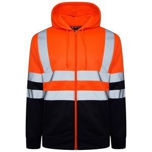 EN20471 Standard Respirant Polaire Texture Douce Réfléchissant Vêtements de Sécurité Réfléchissant Vêtements de Sécurité Fermeture Éclair À Capuche - Product Image 1