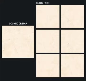 Aeroni Beige 80x80cm Ceramic Slab Marble Design Polished Glossy Finish Porcelain Floor Tiles 800x800mm Made in India - Product Image 2