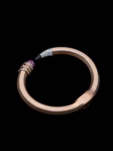 Luxury 925 Silver & Rose Gold Pencil Design Wrap <b>Bracelet</b> Rhodium Plated Moissanite <b>Crystal</b> Stones IGI Certified Hip Hop Style - Product Image 4