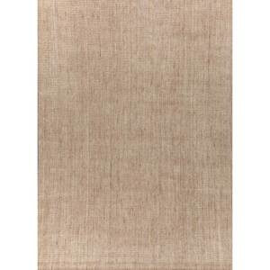 พรมขนสัตว์ทอมือลายเส้นโค้งสีเบจน้ำตาลขนาดใหญ่รูปทรงสี่เหลี่ยมผืนผ้าลายทางสามมิติสีพื้นสำหรับบ้าน ห้องโถง ห้องนั่งเล่น ห้องนอน-Hwl-207 - Product Image 1