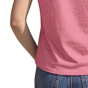 เสื้อยืดผู้หญิงสีชมพู คอวี แขนสั้น ทรงลำลอง แต่งโบว์เล็กๆ แฟชั่นฤดูร้อนสำหรับทุกวัน - Product Image 6
