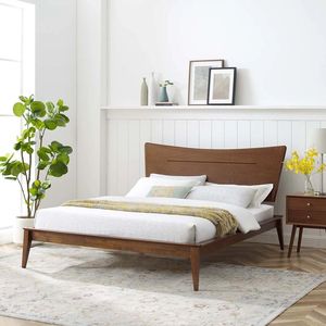 โครงเตียงไม้สักทึบเรียบง่ายทันสมัยกลางศตวรรษ - Product Image 1