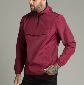 Custom Winter Plus Size Waterproof Breathable Hooded Pullover Half Zip <b>Windbreaker</b> Anorak Jacket for Men High Quality Wholesale - Product Image 5