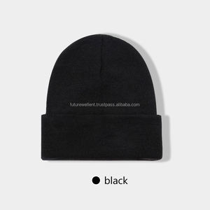 High Quality Custom Embroidered Digital Printing Black Beanie Caps for Unisex Winter Travel <b>Head</b> <b>Warmer</b> 100% Acrylic - Product Image 5