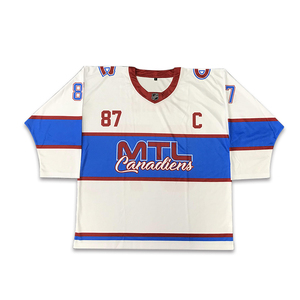 Maillot de hockey sur glace de haute qualité avec logo personnalisé, technique d'impression par sublimation uniforme OEM, sport en polyester haute visibilité - Product Image 2