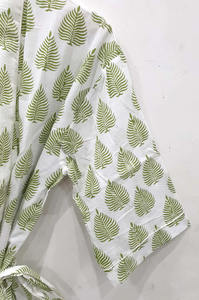 Venta al por mayor barato 100 piezas algodón Spa Kimono bata mano bloque estampado Albornoz Maxi vestido hoteles Spa baño ocasiones Día DE LA MADRE verano - Product Image 3