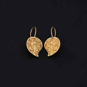 ต่างหูทองเหลืองชุบทองทันสมัยใบออโรหรูหราจาก Jaipur อินเดีย - Product Image 2