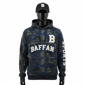 Luxury <b>Men</b> <b>Hoodie</b> 340 GSM Heavy Fleece Fabric <b>Navy</b> Blue Camo Style with Custom Embroidery and Chenille Logo basics <b>Hoodie</b> - Product Image 1