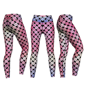 Vente en gros de leggings de yoga fitness 2024 coton personnalisés à la mode 100% pour femmes, impression par sublimation pour la saison d'automne, taille tricotée - Product Image 1