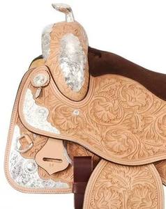 Selle d'exposition sculptée à la main florale de haute qualité en cuir occidental | Tack de cheval détaillé de qualité supérieure pour le rodéo, le trail et le spectacle d'équitation - Product Image 2