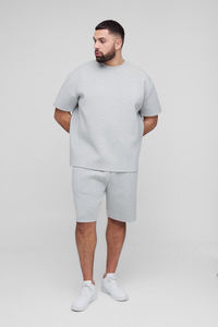 ชุดกางเกงขาสั้นและเสื้อยืดสำหรับผู้ชายชุดกางเกงขาสั้นและเสื้อยืดผ้าฝ้าย100% โอเวอร์ไซส์ออกแบบได้ตามต้องการ2025 - Product Image 4