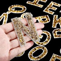 Vente en gros personnalisé A-Z perle Bling strass Patch paillettes Alphabet autocollant fer sur broderie paillettes lettre patchs pour vêtements