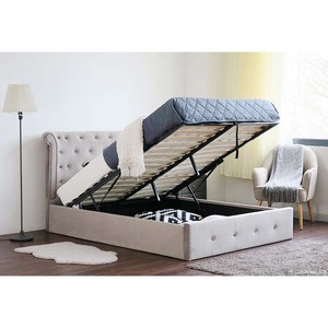 Cadre de lit de rangement relevable à vérins à gaz Wilson au design moderne, mobilier de maison en tissu, vente en gros, provenance Malaisie - Product Image 1