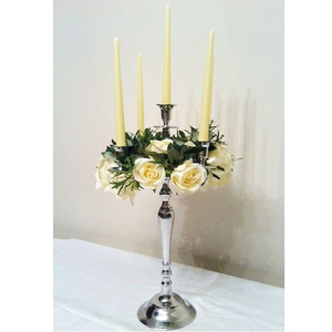 Candelabro de centro de mesa con acabado plateado de 5 brazos de alta calidad, candelabro de pilar de Metal de nuevo diseño, decoración del hogar - Product Image 5