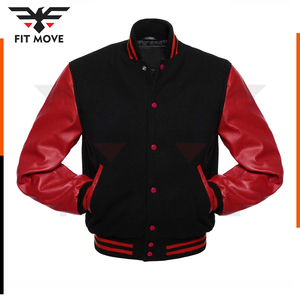 Chaqueta de Béisbol Varsity Personalizada para Hombre, Tejida y Recubierta, Transpirable, Resistente al Viento, con Cuello Alto y Parches Bordados Disponibles al por Mayor - Product Image 2