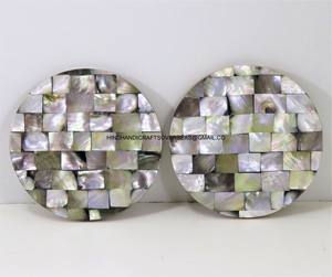 Dessous de verre rond en bois personnalisé pour boisson avec décoration Cuisine Dessous de verre en bois pour tasse Fabrication de table en Inde - Product Image 3