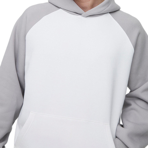 OEM personnalisé hommes manches raglan sweats à capuche pull-over en polaire lourde Streetwear fabricant de sweats à capuche de haute qualité - Product Image 4