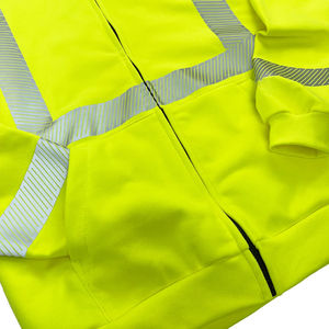 OEM Unisex <b>Hi</b> <b>Vis</b> Full Zip <b>Hoodie</b> Winter Safety Construction Sweatshirts Workwear Reflective FR Fire Resistant Polyester Hot - Product Image 5