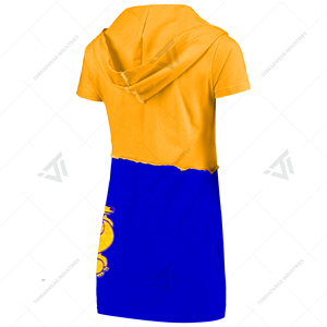 Sigma ชุดเดรสแขนยาวมีฮู้ด, ชุดเดรสผ้าฝ้ายพิมพ์ลายสีพื้นพิมพ์ลายสำหรับฤดูใบไม้ร่วง - Product Image 2