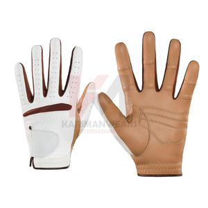 Guantes de golf, 1 par, piel de oveja, adecuados para niños y niñas, mano izquierda y derecha, tallas para niños pequeños, guantes de golf blancos, naranja y negro - Product Image 1