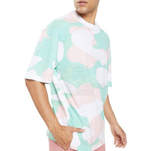 T-shirt décontracté pour homme, respirant, écologique, à séchage rapide, uni, à épaules tombantes, 100% coton, coupe ample - Product Image 3