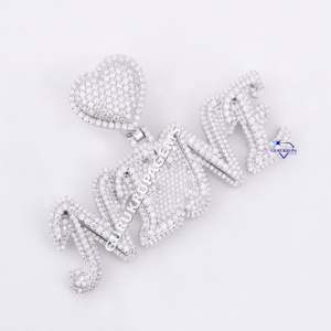 Meilleure vente de pendentif en or blanc massif 14 carats en diamant cultivé en laboratoire Hip Hop de qualité supérieure plaqué or au design personnalisé - Product Image 2