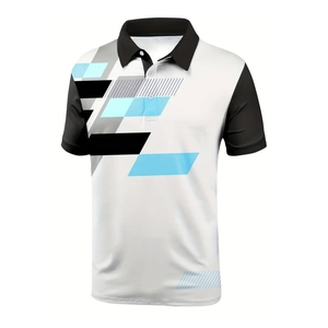 Hombres de manga corta 100% algodón para camisetas de polo para deportes Golf Tenis Bádminton Gimnasio Fitness Anti-Pilling Logo frontal a granel - Product Image 5
