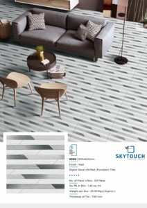 Carreaux de sol en porcelaine aspect bois de couleur gris clair au fini mat antidérapant de Skytouch - Product Image 3