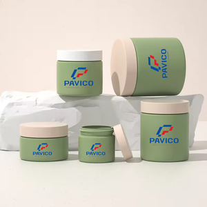 Matériau du corps Pot en PET Forme ronde avec volume Au besoin Récipient cosmétique de rame de pot en plastique transparent transparent avec couvercle noir - Product Image 1