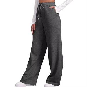 <b>Women</b> Regular Fit Straight Leg <b>Sweatpants</b> Soft Fleece Warm Winter Comfort Stretchy Waistband Trendy Casual Lounge Lace Flat - Product Image 5