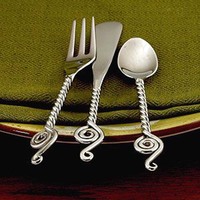 Juego de cubiertos chapados en plata baratos para restaurante, cuchara y tenedor de acero inoxidable con mango largo, juego de servidor de cuchara para servir sopa y ensalada