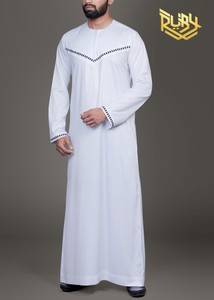 Jubba thawb เดรสยาวสไตล์อาหรับชุดเดรสผ้าเนื้อนุ่มระบายอากาศได้ดีสำหรับผู้ชายมุสลิม thawb แบบดั้งเดิม - Product Image 3
