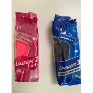 Lame de rasoir laser rechargeable 2-en-1 en acier inoxydable avec fonction de sécurité à double et simple lame - Product Image 1