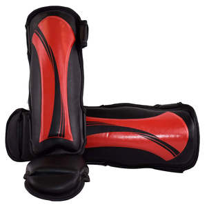 Almohadillas de Kickboxing MMA, Protector de cuero, protectores de pies para piernas para Muay Thai y correas de Espinilla de boxeo para Protección deportiva - Product Image 3