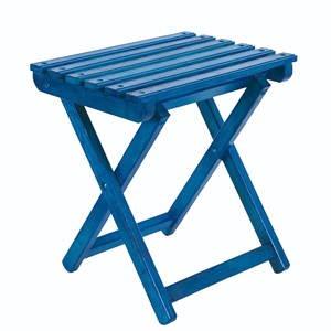 Sgabello da Pescatore Pieghevole WELL HOME in Legno Blu 33x25x36 cm, Comoda Sedia da Pesca - Product Image 1