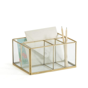 Caja de Joyería Rectangular de Vidrio Transparente Hecha a Mano, Marco de Metal Dorado, Organizador Decorativo de Baratijas, Regalo de Boda, Decoración del Hogar, Vitrina - Product Image 6