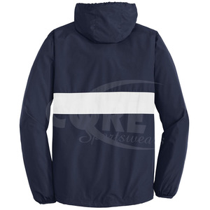 Venta al por mayor de alta calidad de encargo al aire libre senderismo pesca Casual Softshell con capucha media cremallera impermeable chaqueta cortavientos para los hombres - Product Image 6