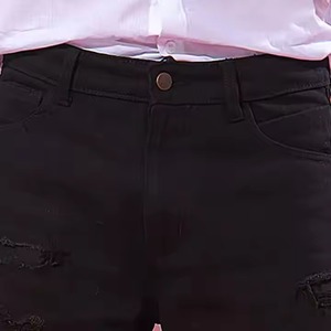 Nuevo fabricante personalizado de alta calidad personalizado de moda Top cosido negro pantalones cortos de mezclilla rasgados ropa informal pantalones cortos de mezclilla para hombres - Product Image 4