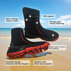 Commercio all'ingrosso 5MM suola durevole Wading Diving Boots in Neoprene scarpe <span class=keywords><strong>da</strong></span> acqua calda Anti-scivolo tuffi stivaletti con cerniera - Product Image 4